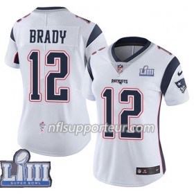 Maillot Femme New England Patriots Tom Brady 12 Nike Blanc 2019 Super Bowl LIII 
